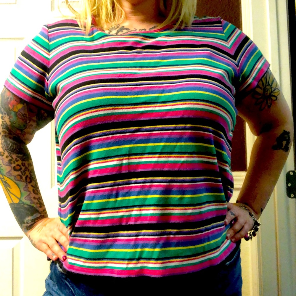 Vintage Striped Crop Top